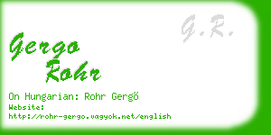 gergo rohr business card